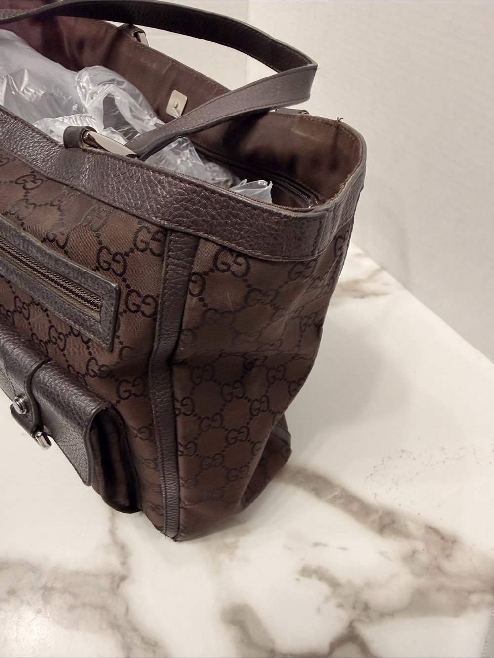 GUCCI GG Nylon Abbey D Ring Pocket Tote w/COA - Picture 8 of 13
